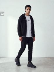 Rozpinana bluza comfort fit z kapturem - czarny. Czarne bluzy z kapturem Sinsay, l, bez wzorów, z kapturem. Za 89.99 zł.