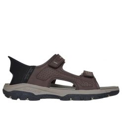 Sandały Skechers Tresmen Reece. Brązowe sandały Skechers, z syntetyku, bez zapięcia. Za 279.99 zł.