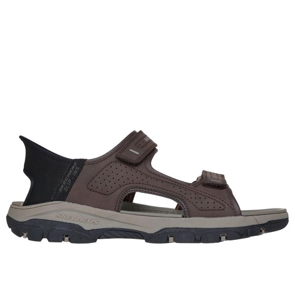 Sandały SKECHERS SLIP-INS TRESMEN-REECE Brązowy. Brązowe sandały Skechers, z syntetyku, bez zapięcia. Za 278.99 zł.