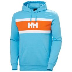 Bluza Helly Hansen Salt Cotton. Niebieskie bluzy z kapturem Helly Hansen, m, z aplikacjami, z bawełny, z kapturem. Za 425.35 zł.