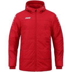 Kurtka pikowana Jako z czerwoną kapturem. Czerwone kurtki JAKO, xl, bez wzorów, z polaru, z kapturem. Za 390.80 zł.