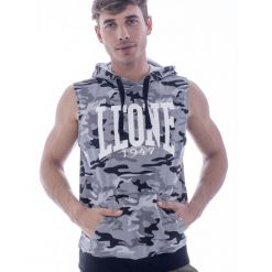 Męska bluza bez rękawów z kapturem Leone 1947 Apparel. Brązowe bluzy z kapturem LEONE 1947 APPAREL, l, bez wzorów, z tkaniny, z kapturem. Za 141.46 zł.