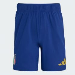 Szorty Włochy Tiro Travel. Niebieskie szorty Adidas, bez wzorów, z elastanu, sportowe. Za 219.00 zł.