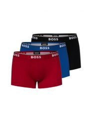 BOSS Bokserki w 3-paku Mężczyźni Bawełna niebieski|czerwony|czarny, L. Czarne bokserki Boss, l, bez wzorów, z bawełny. Za 209.95 zł.