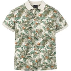 Shirt polo Regular Fit bonprix beżowy z nadrukiem. Koszulki polo sportowe bonprix, z nadrukiem, polo. Za 34.99 zł.