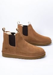 Sztyblety męskie brązowe UGG M Neumel Chelsea-Boot. Brązowe sztyblety UGG, bez wzorów, z poliesteru, bez obcasa, bez zapięcia. Za 619.99 zł.