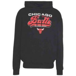 Bluza męska New Era NBA Graphic OS Hoody Chicago Bulls. Czarne bluzy New Era, m, bez wzorów, bez kaptura. Za 239.99 zł.