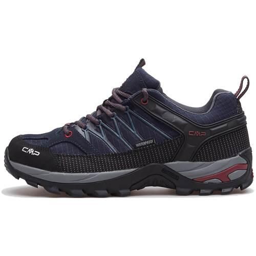 Buty trekkingowe męskie CMP Rigel WP. Czarne trekkingi CMP, bez wzorów, z gumy, bez zapięcia. Za 379.99 zł.