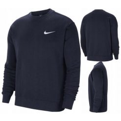 Bluza męska Nike Park 20 Fleece Crew sportowa. Niebieskie bluzy bez kaptura Nike, l, bez wzorów, bez kaptura. Za 195.00 zł.