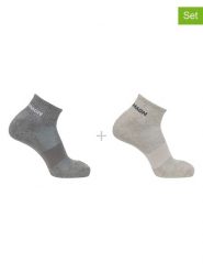 SALOMON Skarpety (2 pary) "Evasion Ankle" w kolorze szaro-beżowym rozmiar: 39-41. Brązowe skarpety Salomon, bez wzorów. Za 26.19 zł.