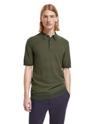 Scotch & Soda Koszulka polo w kolorze ciemnozielonym rozmiar: S. Brązowe koszulki polo Scotch & Soda, s, bez wzorów, z bawełny, bez kołnierzyka, bez ramiączek. Za 108.74 zł.