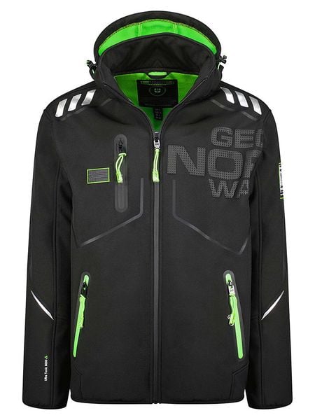 Geographical Norway Kurtka softshellowa "Robin" w kolorze czarnym rozmiar: XL. Czarne kurtki outdoor i hardshell Geographical Norway, xl, z aplikacjami, bez kaptura. Za 231.68 zł.