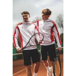 Wielokolorowa kurtka treningowa Erima Celebrate 125 z kapturem. Białe kurtki Erima, bez wzorów, z kapturem. Za 346.99 zł.