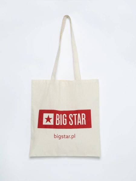 Torba bawełniana mała cotton 102. Białe torby na ramię BIG STAR, z aplikacjami, z bawełny, na ramię, małe, z nadrukiem, bez dodatków. W wyprzedaży za 4.99 zł.