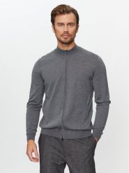 Boss Kardigan Balonso-L 50476347 Szary Regular Fit. Szare swetry rozpinane Boss, l, bez wzorów, z wełny, bez kołnierzyka, bez ramiączek. Za 429.99 zł.