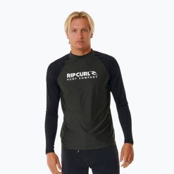 Longsleeve do pływania męski Rip Curl Shock UPF. Czarne odzież kąpielowa RIPCURL, m, bez wzorów. Za 129.99 zł.