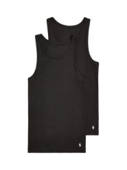 Polo Ralph Lauren Komplet tank topów 714959333001 Czarny Slim Fit. Czarne koszulki polo Polo Ralph Lauren, l, bez wzorów, z bawełny, bez kołnierzyka, bez ramiączek. Za 219.99 zł.