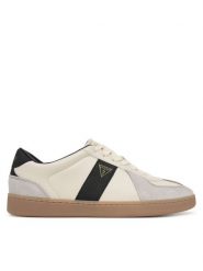 Guess Sneakersy FMFDRA ELL12 Beżowy jasny. Brązowe buty sportowe casual Guess, z aplikacjami, ze skóry, bez zapięcia. Za 494.99 zł.