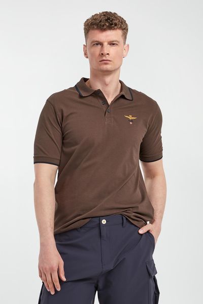 Polo męskie z logo AERONAUTICA MILITARE. Koszulki polo sportowe Aeronautica Militare, m, bez wzorów, bez kołnierzyka, bez ramiączek. Za 279.00 zł.
