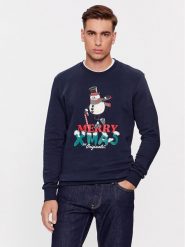 Jack&Jones Bluza 12247523 Granatowy Standard Fit. Niebieskie bluzy Jack&Jones, m, bez wzorów, z bawełny, bez kaptura. Za 119.99 zł.