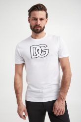 T-shirt męski z logo DOLCE & GABBANA. T-shirty Dolce & Gabbana, m, bez wzorów, bez kołnierzyka, bez ramiączek. W wyprzedaży za 1,682.85 zł.