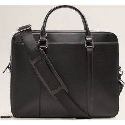 Mango Man - Torba Newyork. Czarne torby na ramię marki Mango Man, w paski, z materiału. Za 199.90 zł.