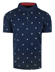 Koszulka Polo, Męska - Pako Jeans - Granatowa, Nadruk w Balony. Niebieskie koszulki polo Pako Jeans, m, bez wzorów, z bawełny, bez kołnierzyka, bez ramiączek. Za 115.00 zł.