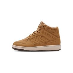 Sneakersy Hummel St. Power Play Mid Tex. Brązowe buty sportowe casual Hummel, bez wzorów, bez zapięcia. W wyprzedaży za 284.00 zł.