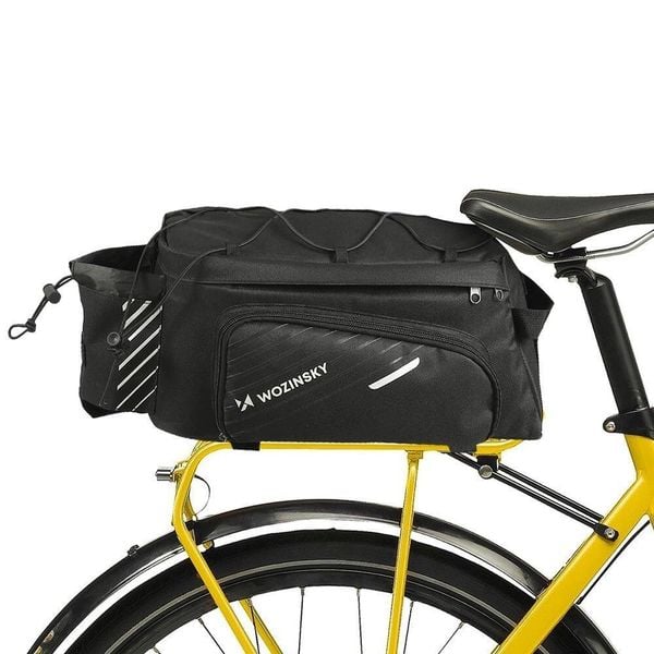 Torba rowerowa 9L z paskiem na ramię Czarna. Czarne torby na ramię Wozinsky, bez wzorów, z materiału, na ramię, duże, bez dodatków. Za 147.60 zł.