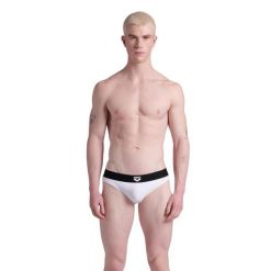 Kąpielówki męskie slipy Arena Bicolore Elastic Brief. Białe kąpielówki Arena, m, bez wzorów. Za 61.98 zł.