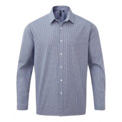 Męska Koszula Z Długim Rękawem Gingham Micro Checked. Białe koszule PREMIER, m, bez wzorów, bez kołnierzyka, bez ramiączek. Za 119.99 zł.