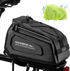 Torba na bagażnik tylny roweru. Czarne torby na ramię ROCKBROS, bez wzorów, z materiału, na ramię, duże, bez dodatków. Za 143.60 zł.