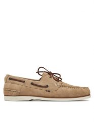 Tommy Hilfiger Półbuty Th Boat Shoe Core Suede FM0FM05387 Beżowy. Brązowe eleganckie półbuty Tommy Hilfiger, bez wzorów, ze skóry, bez obcasa, bez zapięcia. Za 369.99 zł.