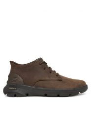 Skechers Trzewiki Arch Fit Garza 205514 COC Brązowy. Brązowe botki sznurowane Skechers, bez wzorów, ze skóry, bez obcasa, bez zapięcia. Za 379.99 zł.