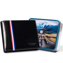 Portfel męski Peterson PTN 22306-VT-A czarny. Czarne portfele Peterson, bez wzorów, z materiału. Za 169.99 zł.