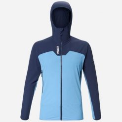 Kurtka softshell alpinistyczna męska MILLET Kamet Xcs Light Hoodie M. Niebieskie kurtki Millet, na zimę, m, bez wzorów, z elastanu, z kapturem. Za 739.99 zł.