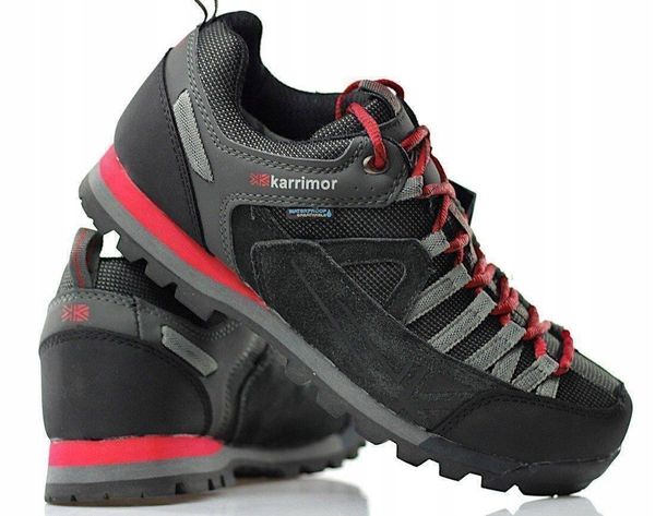 Buty trekkingowe męskie Karrimor Spike Low 3 K950. Czarne buty turystyczne Karrimor, bez wzorów, z materiału, bez zapięcia, trekkingowe. Za 393.20 zł.