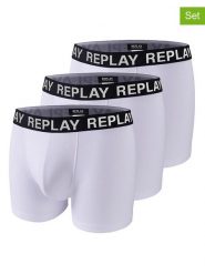 Replay Underwear Bokserki (3 pary) w kolorze białym rozmiar: L. Białe bokserki Replay Underwear, l, bez wzorów, z bawełny. Za 43.99 zł.