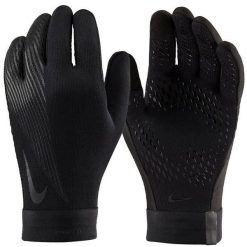 Rękawiczki piłkarskie unisex Nike Therma Fit Academy. Czarne rękawiczki Nike, na zimę, bez wzorów, z elastanu. Za 148.10 zł.