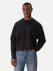 Calvin Klein Jeans Sweter LV04RD305G Czarny Relaxed Fit. Czarne swetry rozpinane Calvin Klein Jeans, m, bez wzorów, z bawełny, bez kołnierzyka, bez ramiączek. Za 559.99 zł.