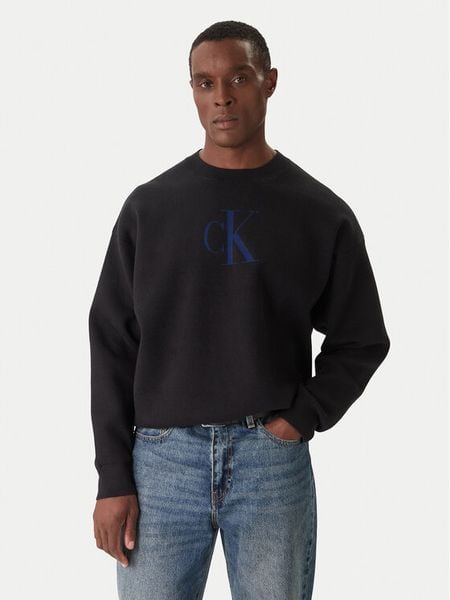 Calvin Klein Jeans Sweter LV04RD305G Czarny Relaxed Fit. Czarne swetry rozpinane Calvin Klein Jeans, m, bez wzorów, z bawełny, bez kołnierzyka, bez ramiączek. Za 339.99 zł.