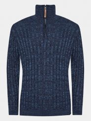 INDICODE Sweter Rufus 35-026 Granatowy Regular Fit. Niebieskie swetry rozpinane INDICODE, m, bez wzorów, z bawełny, bez kołnierzyka, bez ramiączek. Za 99.99 zł.
