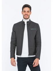 Basics & More Skórzana kurtka w kolorze antracytowym rozmiar: XXL. Czarne kurtki Basics & More, xxl, bez wzorów, ze skóry, bez kaptura. Za 383.03 zł.