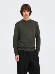 ONLY & SONS Sweter "Storm" w kolorze khaki rozmiar: M. Brązowe swetry nierozpinane Only & Sons, m, bez wzorów, z bawełny, bez kołnierzyka, bez ramiączek. Za 124.95 zł.