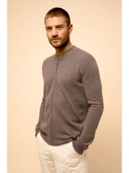 Just Cashmere Kaszmirowy kardigan "Polnoon" w kolorze szarobrązowym rozmiar: M. Brązowe swetry rozpinane Just Cashmere, m, bez wzorów, z kaszmiru, bez kołnierzyka, bez ramiączek. Za 478.99 zł.