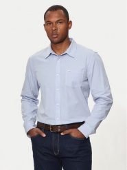 Guess Jeans Koszula M4YH35 WGCF1 Błękitny Slim Fit. Niebieskie koszule Guess Jeans, m, z aplikacjami, z bawełny, bez kołnierzyka, bez ramiączek. Za 329.99 zł.