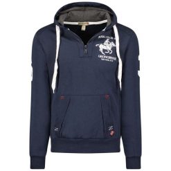Geographical Norway FOLTON EO MEN 100 męska bluza granatowa. Niebieskie bluzy z kapturem Geographical Norway, na jesień, m, bez wzorów, z bawełny, z kapturem. Za 149.00 zł.