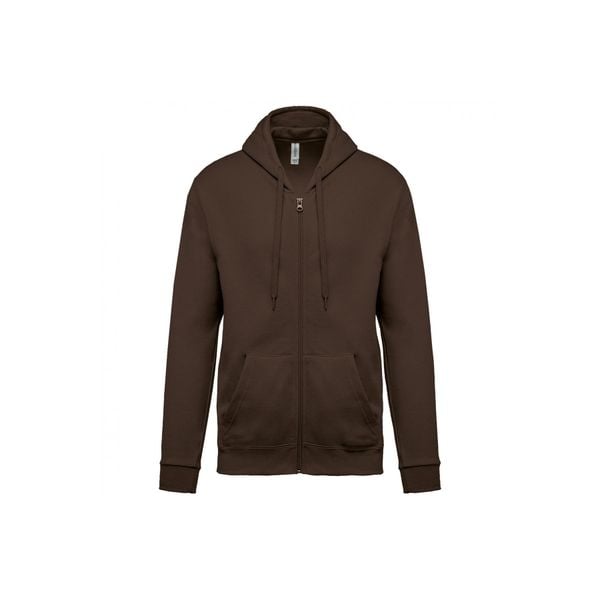 Bluza z kapturem i zamkiem błyskawicznym Kariban. Brązowe bluzy z kapturem KARIBAN, uniwersalny, bez wzorów, z bawełny, z kapturem. Za 158.50 zł.