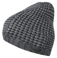 Szara Melanżowa Jesienno-Zimowa Męska Czapka, Ciepła - Pako Jeans- Robiona na Drutach. Szare czapki zimowe Pako Jeans, bez wzorów, z jeansu. Za 24.90 zł.