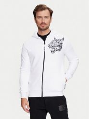 Plein Sport Bluza FADC MJB3407 STE003N Biały Regular Fit. Białe bluzy Plein Sport, m, bez wzorów, z bawełny, bez kaptura. Za 689.99 zł.
